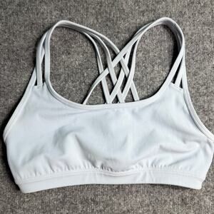 Athleta XS‎ Light Blue Strappy Back Sports Bra Low Impact Yoga Bra